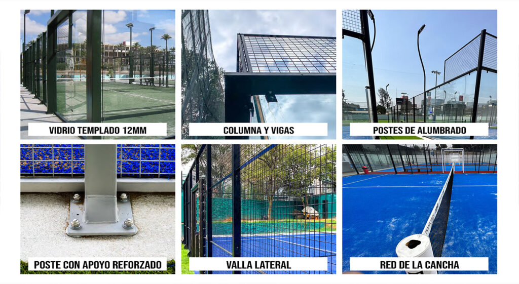 estructura de una cancha de padel